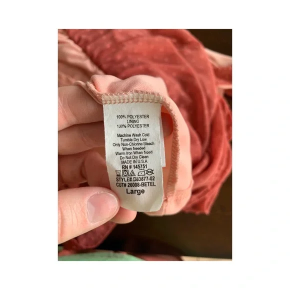 Peach Love California One Shoulder Dusty Rose Swiss Dot  Maxi Dress - Picture 5 of 5